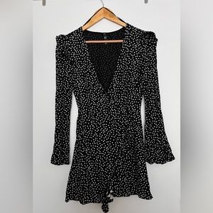 Zara, size S, polka dot mini dress with shorts